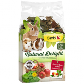Натурално лакомство за гризачи GIMBI NATURAL DELIGHT DANDELION WITH APPLE 100гр. с глухарче и ябълки